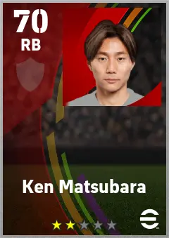 Ken Matsubara eFootball 2026 player card — 70 OVR RB