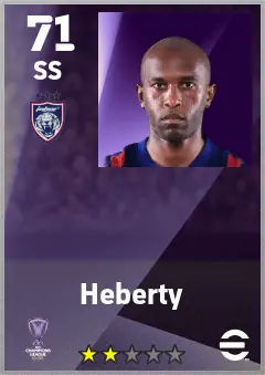 Heberty eFootball 2026 player card — 71 OVR SS