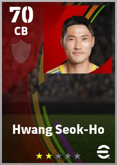 Hwang Seok-Ho eFootball 2026 player card — 70 OVR CB