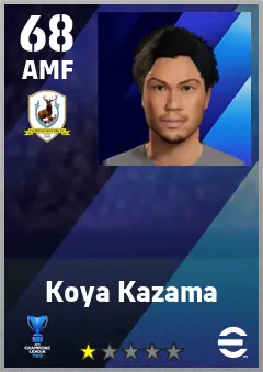 Koya Kazama eFootball 2026 player card — 68 OVR AMF