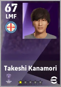 Takeshi Kanamori eFootball 2026 player card — 67 OVR LMF