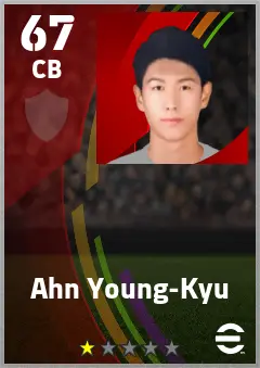 Ahn Young-Kyu eFootball 2026 player card — 67 OVR CB
