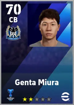 Genta Miura eFootball 2026 player card — 69 OVR CB