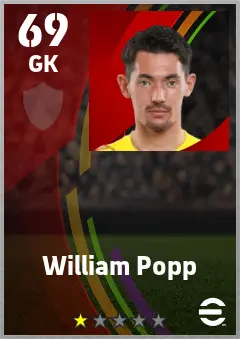 William Popp eFootball 2026 player card — 69 OVR GK