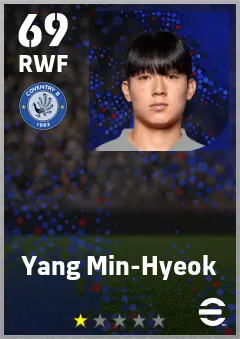 Yang Min-Hyeok eFootball 2026 player card — 69 OVR RWF