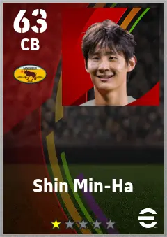 Shin Min-Ha eFootball 2026 player card — 63 OVR CB