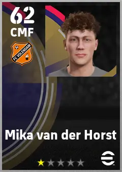 Mika van der Horst eFootball 2026 player card — 62 OVR CMF