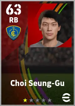 Choi Seung-Gu eFootball 2026 player card — 63 OVR RB