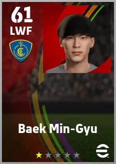 Baek Min-Gyu eFootball 2026 player card — 61 OVR LWF