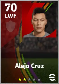 Alejo Cruz eFootball 2026 player card — 70 OVR LWF