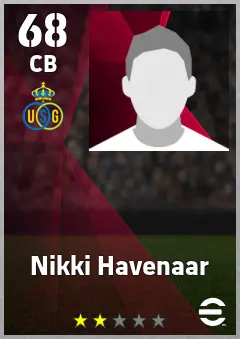 Nikki Havenaar eFootball 2026 player card, 68 OVR CB