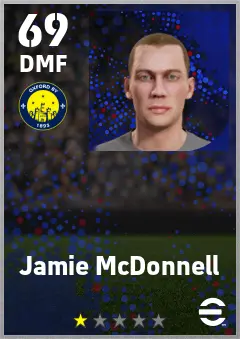Jamie McDonnell eFootball 2026 player card — 69 OVR DMF