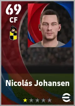 Nicolas Johansen eFootball 2026 player card — 69 OVR CF