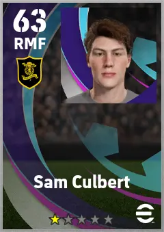 Sam Culbert eFootball 2026 player card — 63 OVR RMF