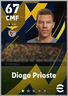 Diogo Prioste eFootball 2026 player card — 67 OVR CMF