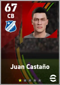 Juan Castano eFootball 2026 player card — 67 OVR CB