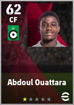 Abdoul Ouattara eFootball 2026 player card — 62 OVR CF
