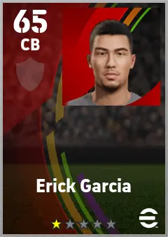 Erick Garcia eFootball 2026 player card — 65 OVR CB