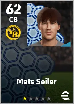 Mats Seiler eFootball 2026 player card — 62 OVR CB