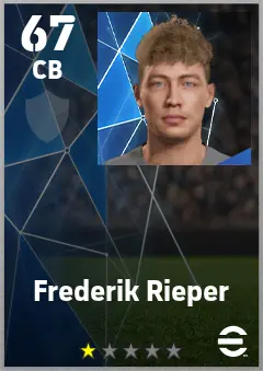 Frederik Rieper eFootball 2026 player card — 67 OVR CB