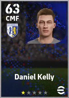 Daniel Kelly eFootball 2026 player card — 63 OVR CMF