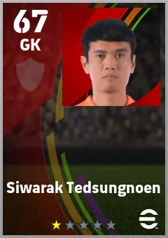 Siwarak Tedsungnoen eFootball 2026 player card — 67 OVR GK