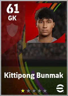 Kittipong Bunmak eFootball 2026 player card — 61 OVR GK