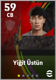 Yigit Ustun eFootball 2026 player card — 59 OVR CB