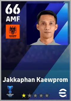 Jakkaphan Kaewprom eFootball 2026 player card — 66 OVR AMF