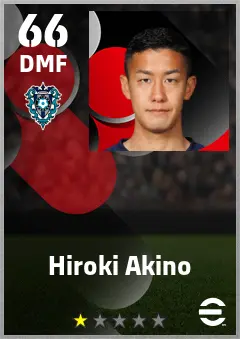 Hiroki Akino eFootball 2026 player card — 66 OVR DMF