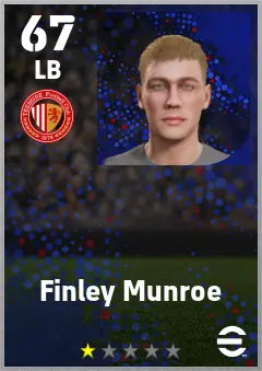 Finley Munroe eFootball 2026 player card — 67 OVR LB