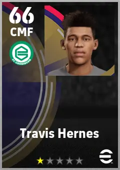 Travis Hernes eFootball 2026 player card — 66 OVR CMF