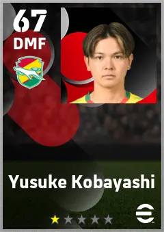 Yusuke Kobayashi eFootball 2026 player card — 67 OVR DMF
