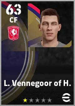 L. Vennegoor of H. eFootball 2026 player card — 63 OVR CF