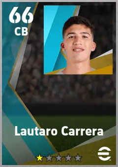 Lautaro Carrera eFootball 2026 player card — 66 OVR CB