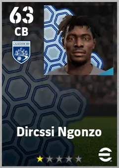 Dircssi Ngonzo eFootball 2026 player card — 63 OVR CB