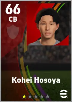 Kohei Hosoya eFootball 2026 player card — 66 OVR CB