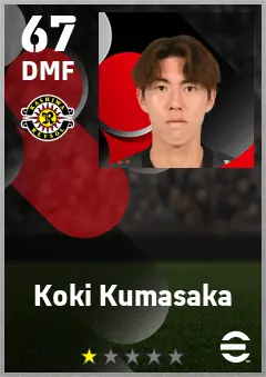 Koki Kumasaka eFootball 2026 player card — 67 OVR DMF