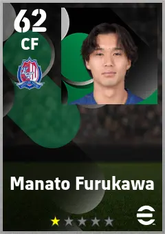 Manato Furukawa eFootball 2026 player card — 62 OVR CF
