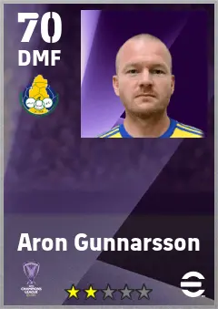Aron Gunnarsson eFootball 2026 player card — 70 OVR DMF