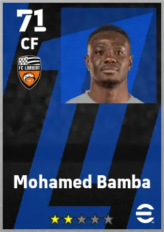 Mohamed Bamba eFootball 2026 player card — 71 OVR CF