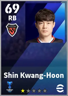 Shin Kwang-Hoon eFootball 2026 player card — 69 OVR RB