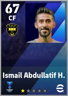 Ismail Abdullatif H. eFootball 2026 player card — 67 OVR CF