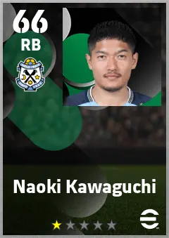 Naoki Kawaguchi eFootball 2026 player card — 66 OVR RB