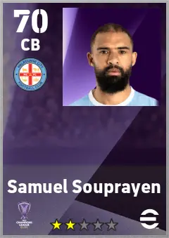 Samuel Souprayen eFootball 2026 player card — 70 OVR CB
