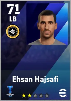 Ehsan Hajsafi eFootball 2026 player card — 71 OVR LB