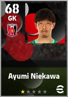 Ayumi Niekawa eFootball 2026 player card — 68 OVR GK