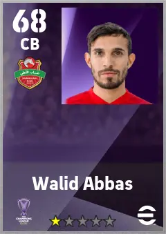 Walid Abbas eFootball 2026 player card — 68 OVR CB