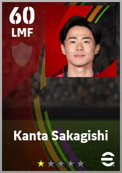 Kanta Sakagishi eFootball 2026 player card — 60 OVR LMF