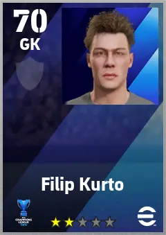 Filip Kurto eFootball 2026 player card — 70 OVR GK